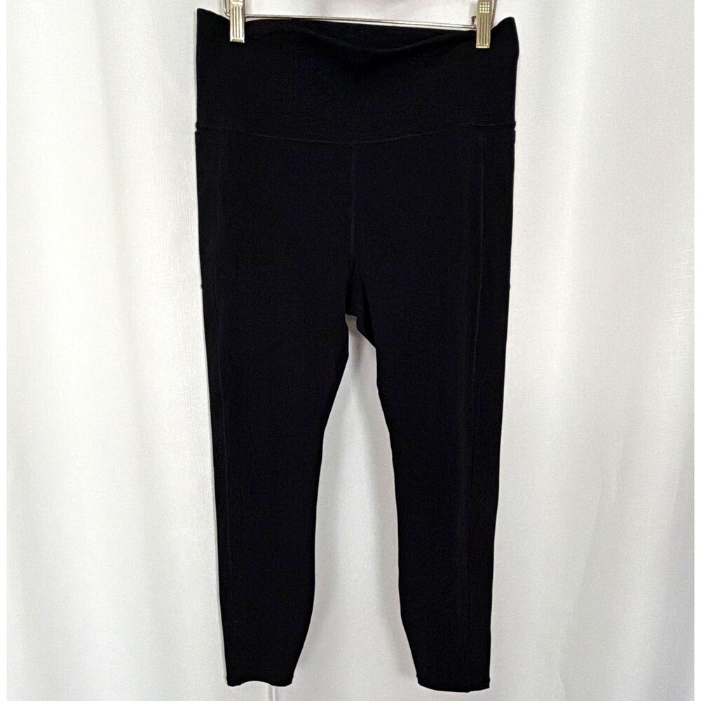 Vuori Women's Leggings Regular L Black Solid Ankle Logo Style VW446-S